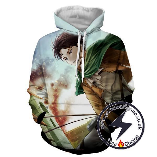 Attack On Titan - Levi Ackerman 3D - Attack On Titan Hoodies